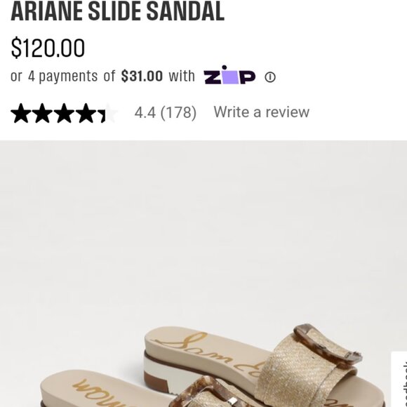 Sam Edelman Ariane Slide Sandals Size US7 / EU37.5  NWOT - Picture 5 of 5